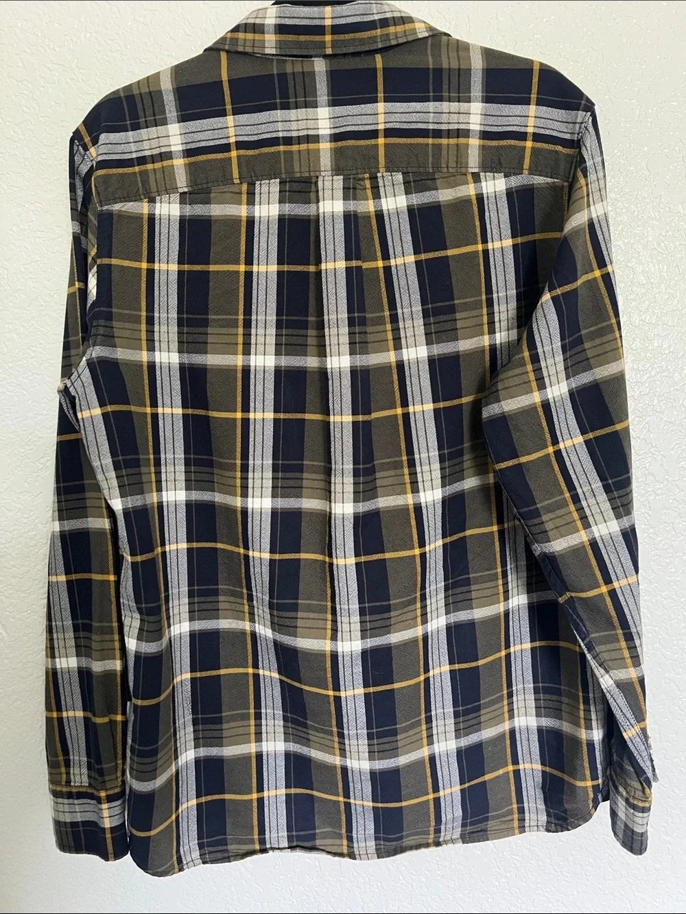 The North Face Men's Navy, Yellow & White Plaid Shirt